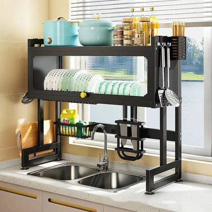 Tier Over The Sink Dish Drying Rack, Kitchen Large Dish Drying Rack Over The Sink, Suitable for Most Sinks, Effective Dish Drying, Kitchen Drying Rack