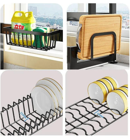 Tier Over The Sink Dish Drying Rack, Kitchen Large Dish Drying Rack Over The Sink, Suitable for Most Sinks, Effective Dish Drying, Kitchen Drying Rack